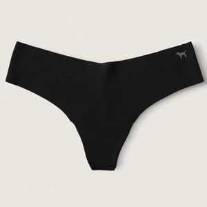 Victoria’s Secret PINK No Show Laser Cut Seamless Thong Panty - Black